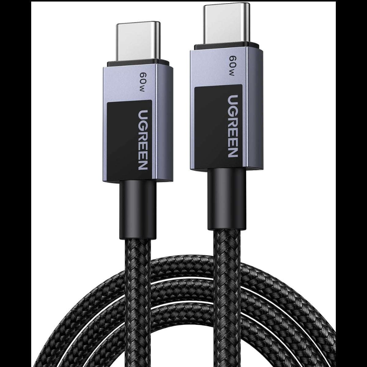 UGREEN USB-C to USB-C 60W Fast Charging Braided Cable 3A Max (Space Gray) /L524