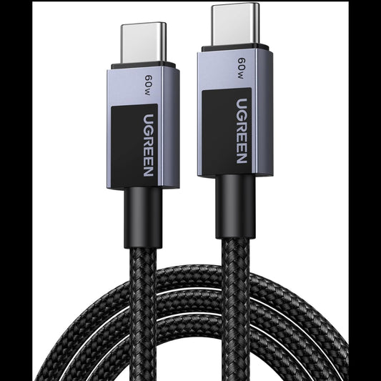 UGREEN USB-C to USB-C 60W Fast Charging Braided Cable 3A Max (Space Gray) /L524
