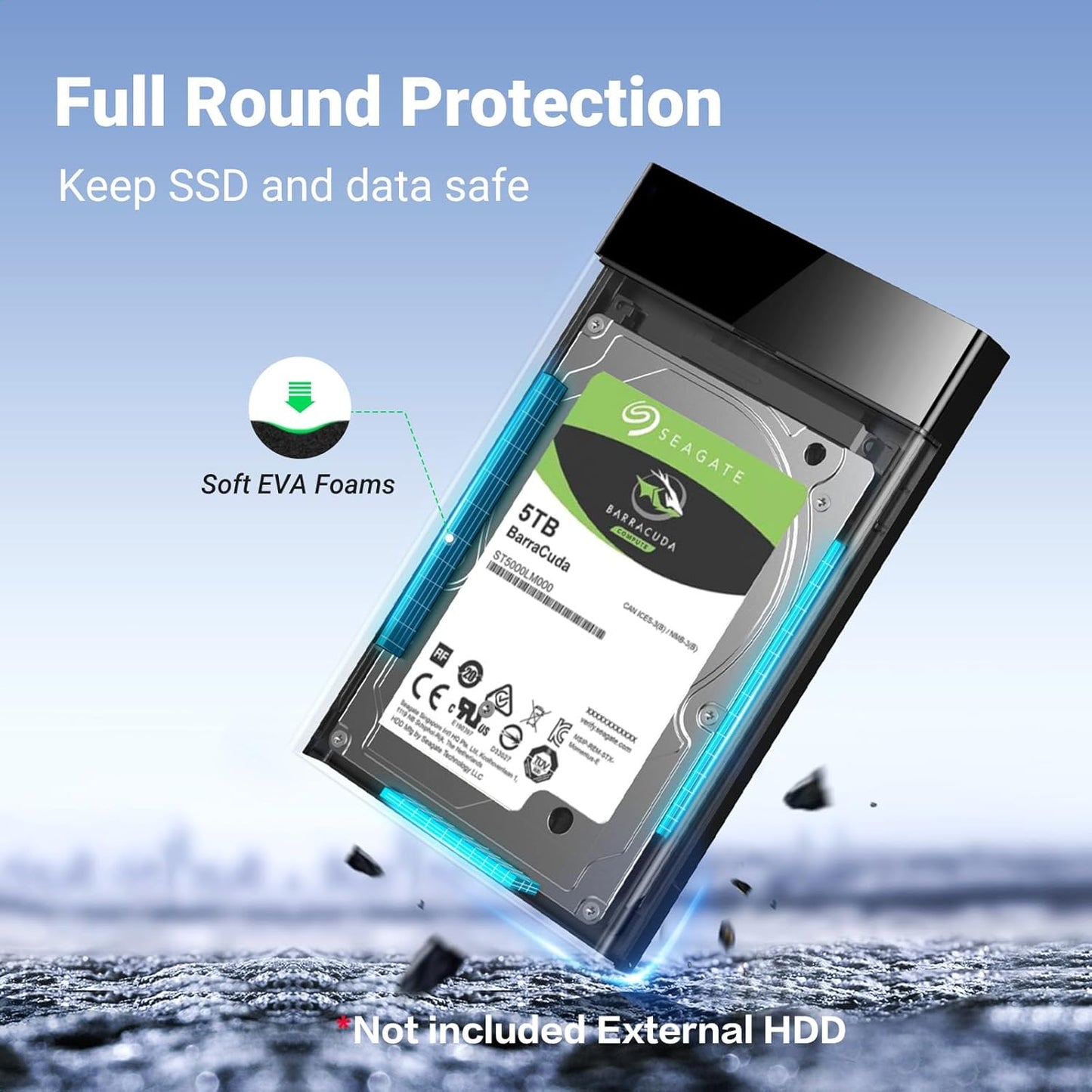 UGREEN 2.5″ علبة محرك الأقراص الصلبة USB 3.0 إلى SATA III محول /30848