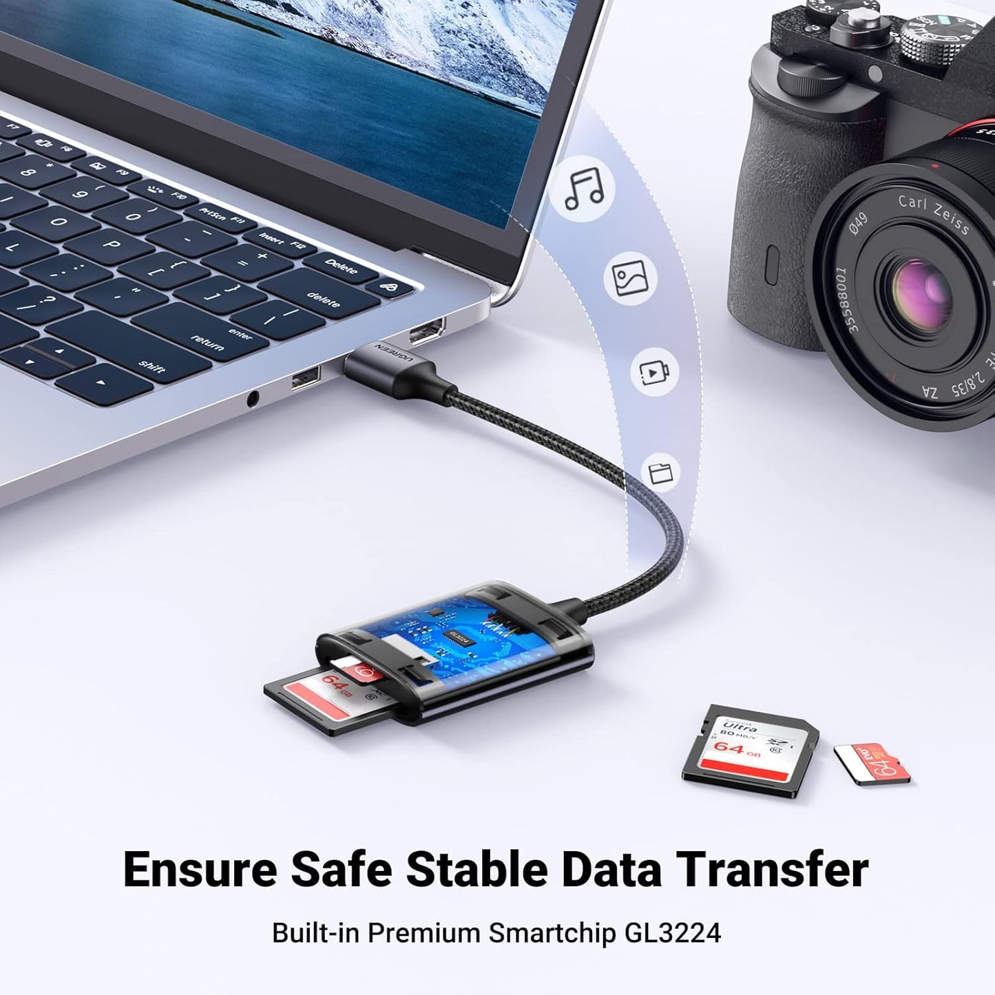 UGREEN 2 in 1 USB SD Card Reader /80887