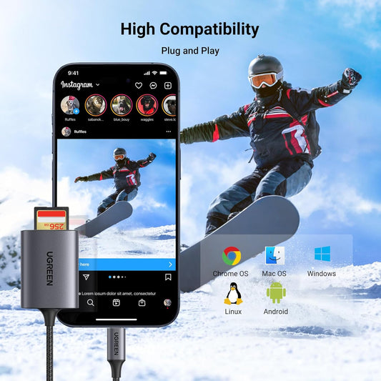 UGREEN 2 in 1 USB C SD Card Reader / 80888