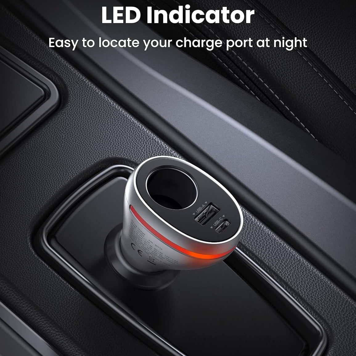 UGREEN Dual Port Single Extension PD 84W Car Charger / 60712