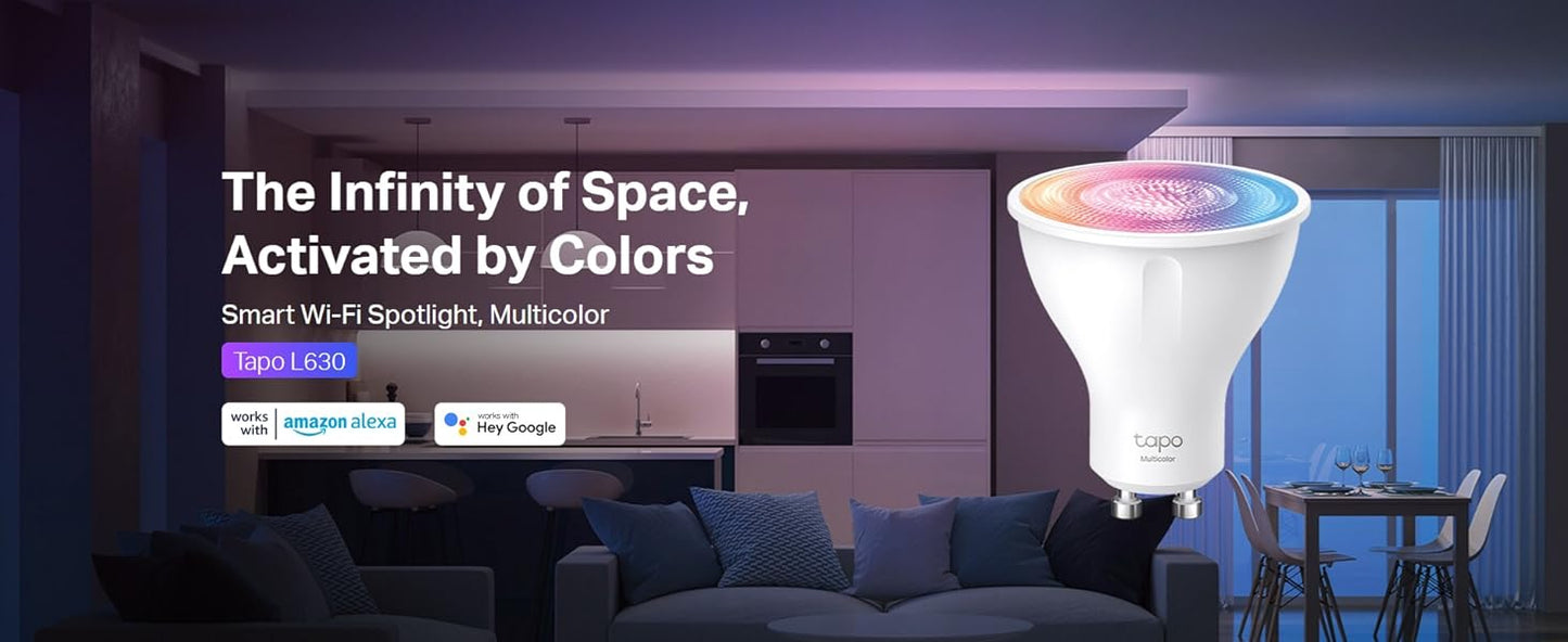 Tapo Smart Wi-Fi Spotlight, Dimmable, Color / Tapo L630