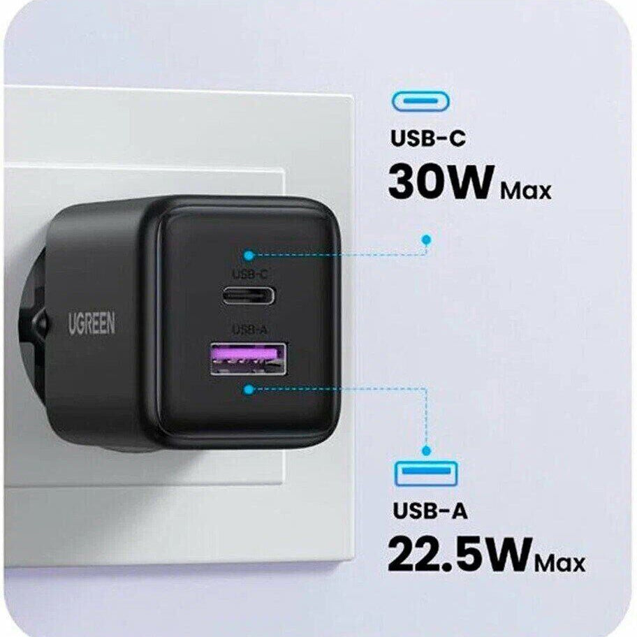 UGREEN 30W 2-Port GaN Fast Charger EU - Multicolor / X516