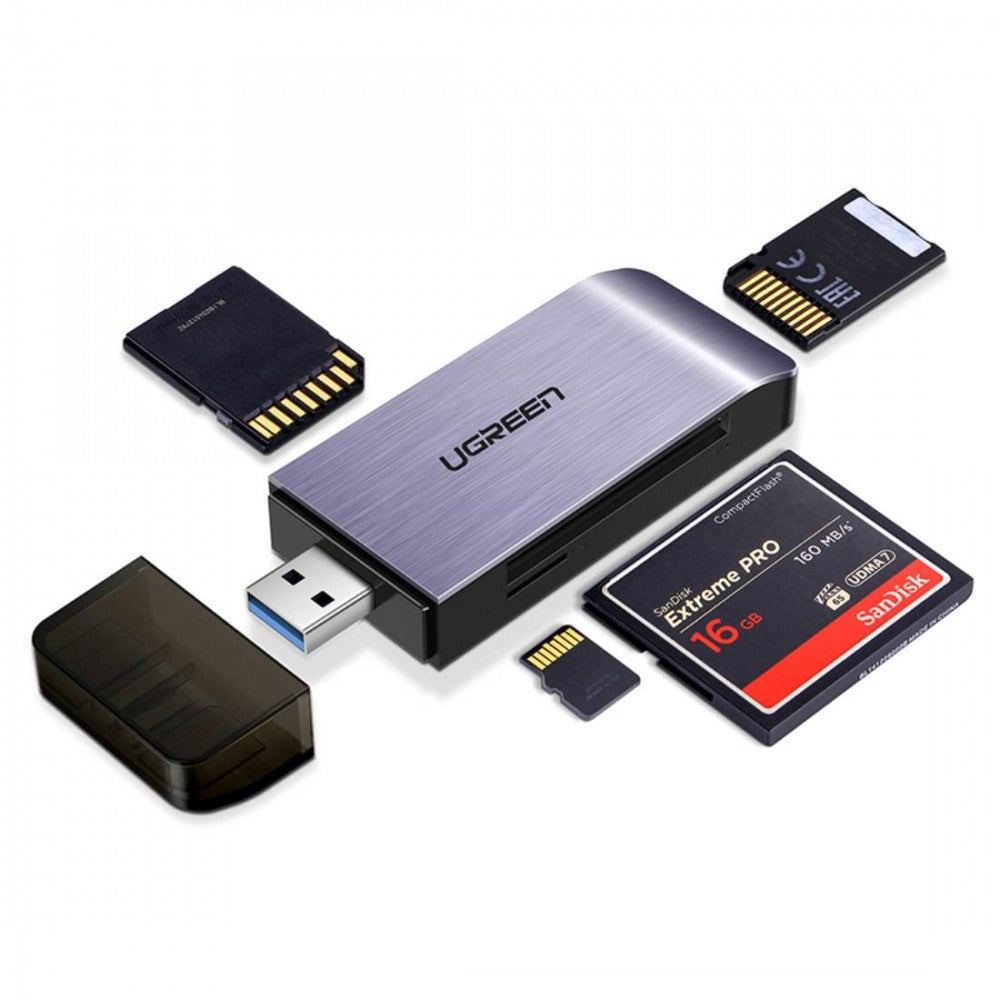 Ugreen SD / micro SD / CF / MS card reader for USB 3.0 gray /50541