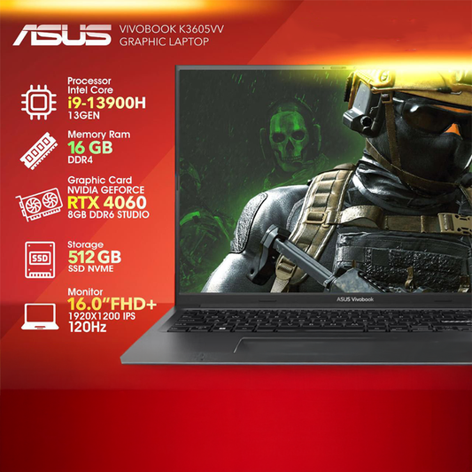 ASUS Vivobook i9 13Gen RTX 4060 512GB 16GB RAM