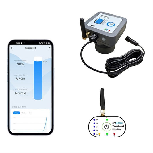 جهاز قياس مستوى الخزان اللاسلكي WiFi + RF (يدعم عمق 10 أمتار)