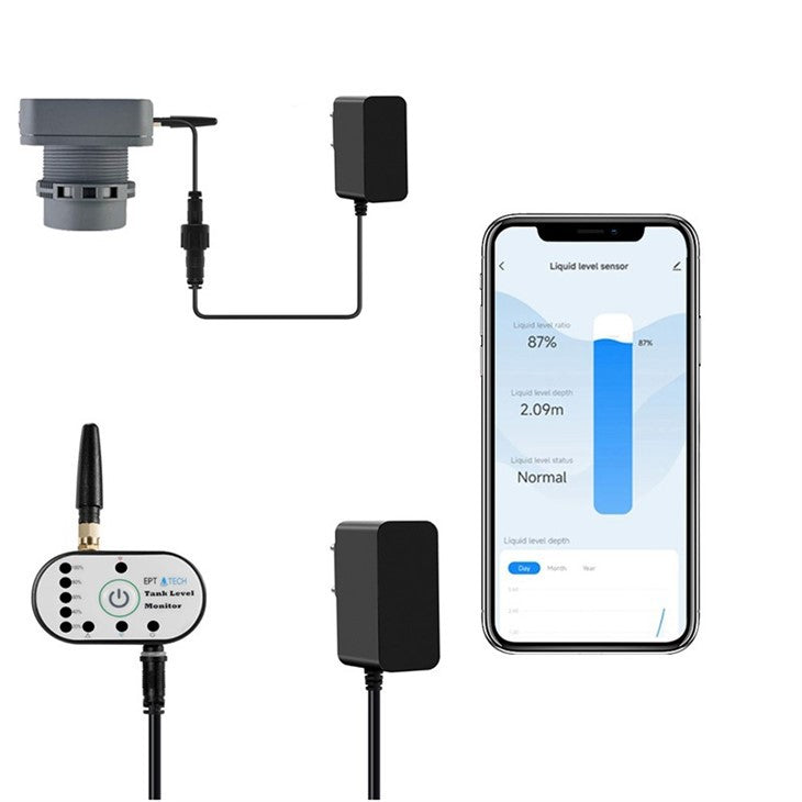 جهاز قياس مستوى الخزان اللاسلكي WiFi + RF (يدعم عمق 10 أمتار)
