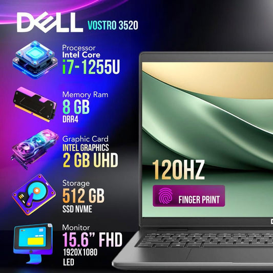 Dell Vostro 3520 i7 12th + 512 SSD + 8GB /FingerPrint