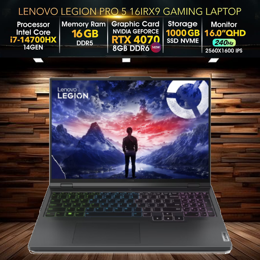 Lenovo Legion Pro 5 14Gen Intel Core i7 RTX4070 16GB RAM 1TB SSD