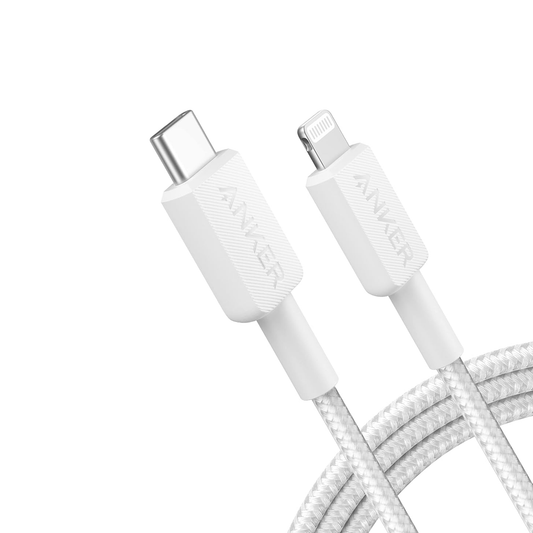 Anker PowerLine 322 Braided USB-C to Lightning Cable (3ft) - White