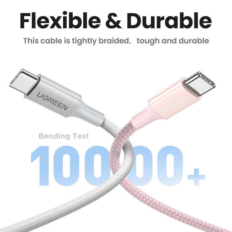 UGREEN USB-C to USB-C PD Fast Charging Braided Cable 5A Max /Multicolor/ L502