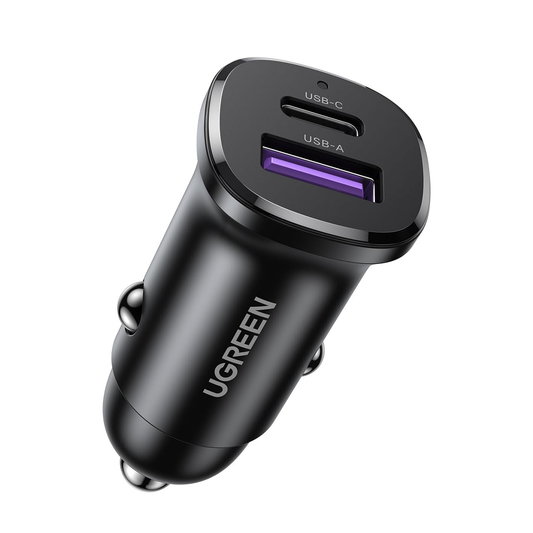 UGREEN Car Charger USB-C USB-A 30W - Black / 25845