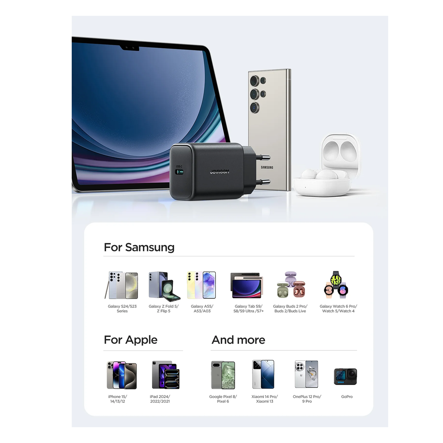 شاحن سريع JoyRoom 25 وات + كابل C إلى C بطول 1 متر /JR-TCF23