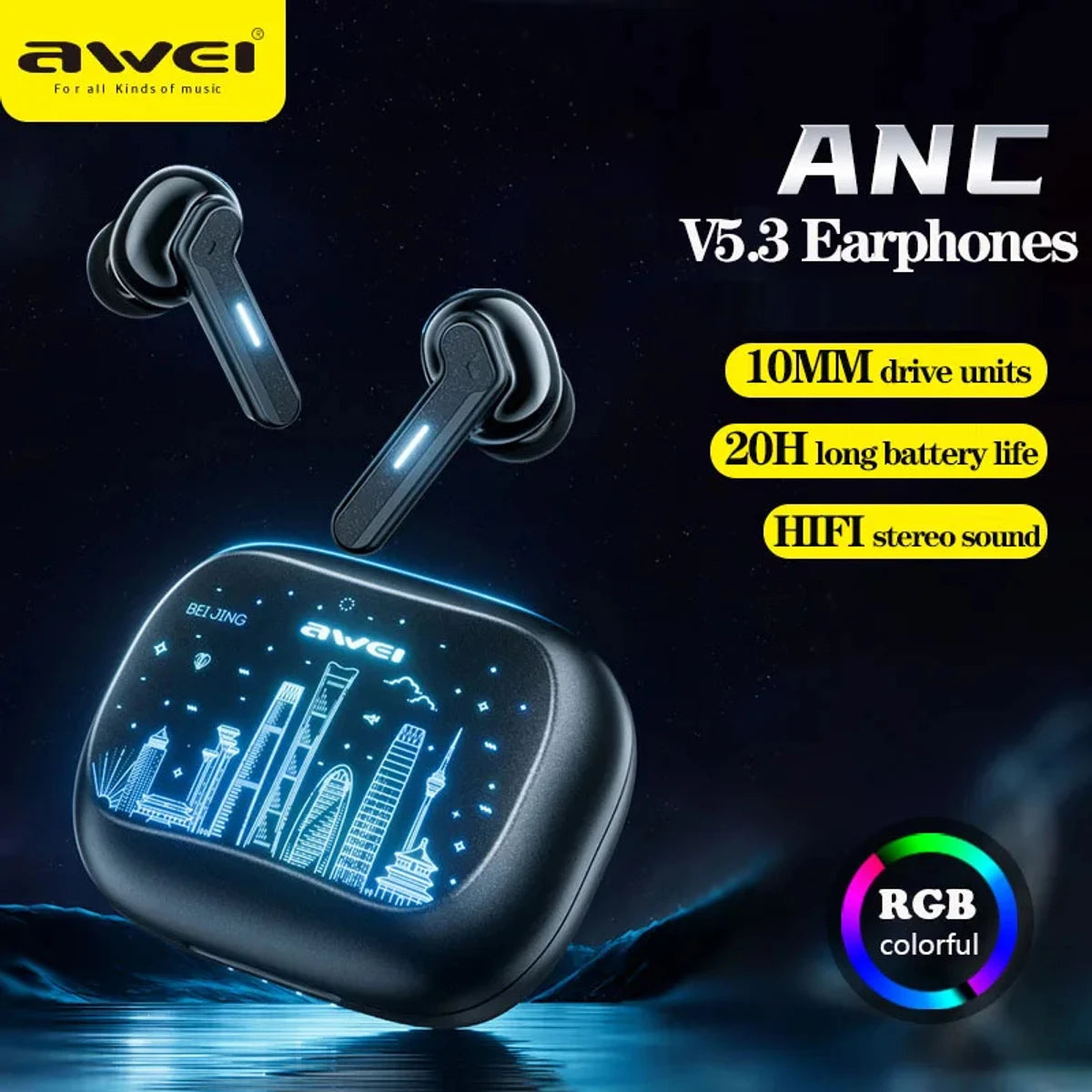 سماعات أذن Awei T53 TWS بلوتوث لاسلكية للألعاب