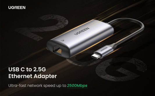 محول إيثرنت USB-C إلى RJ45 2.5G من يوجرين (رمادي فضائي) /70446