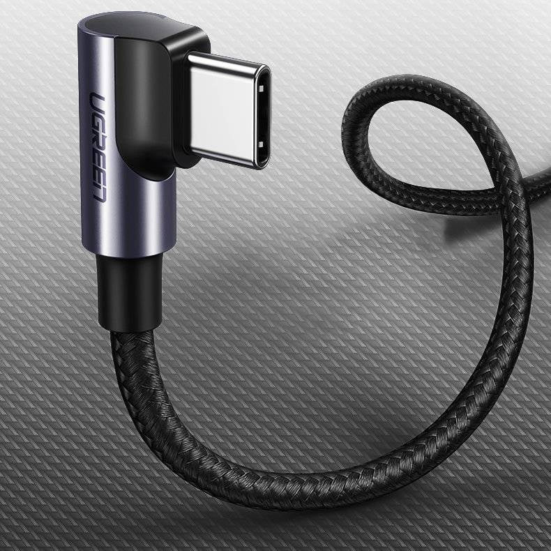 UGREEN USB-C  2.0 Male To Angled USB-C 2.0 Male 3A Data Cable(90°Angle) /US255