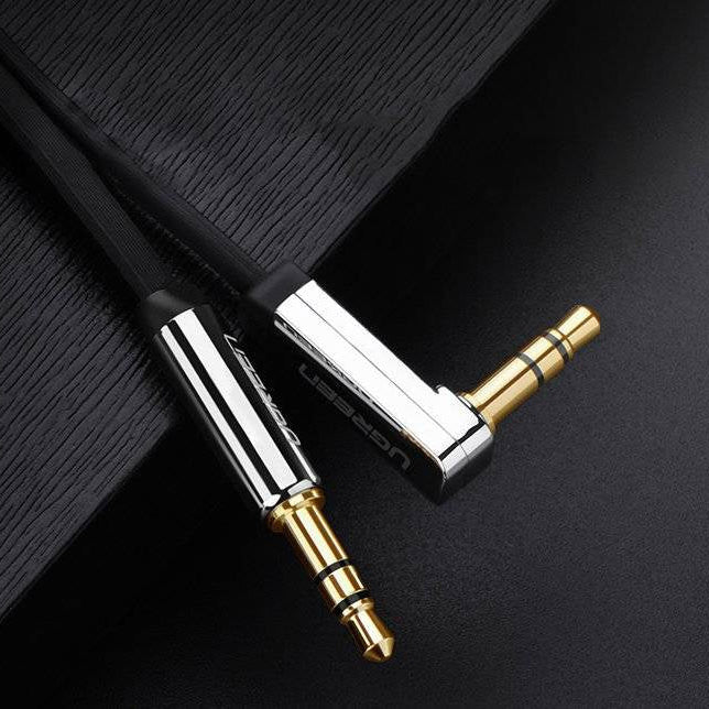 UGREEN Flat Angled Cable AUX Audio Cable 3.5 mm Mini Jack 0.5 m (Black) /AV119