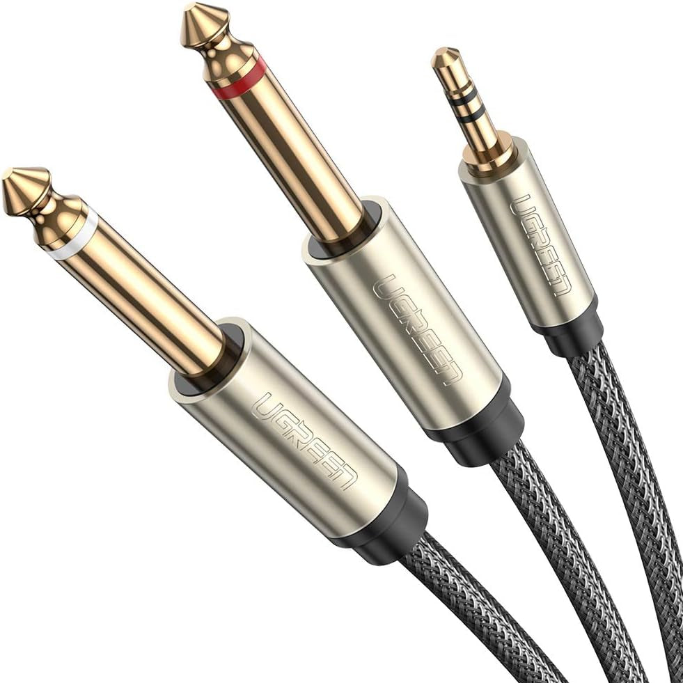 Ugreen cable audio cable mini jack 3.5mm - 2 x jack 6.35mm 2m gray / AV126