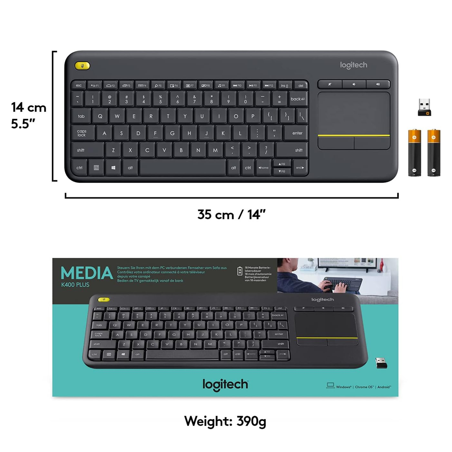 Logitech K400 Wireless Touch Keyboard