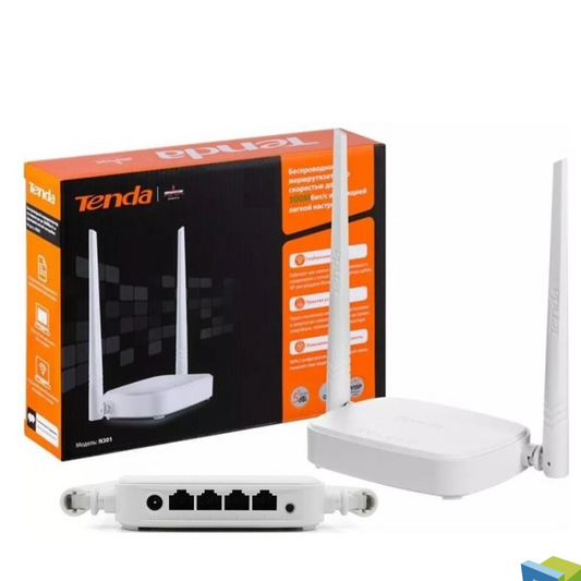 جهاز راوتر / مقوي اشارة لاسلكي Tenda N301 بسرعة 300 ميجابت في الثانية متعدد الأوضاع 