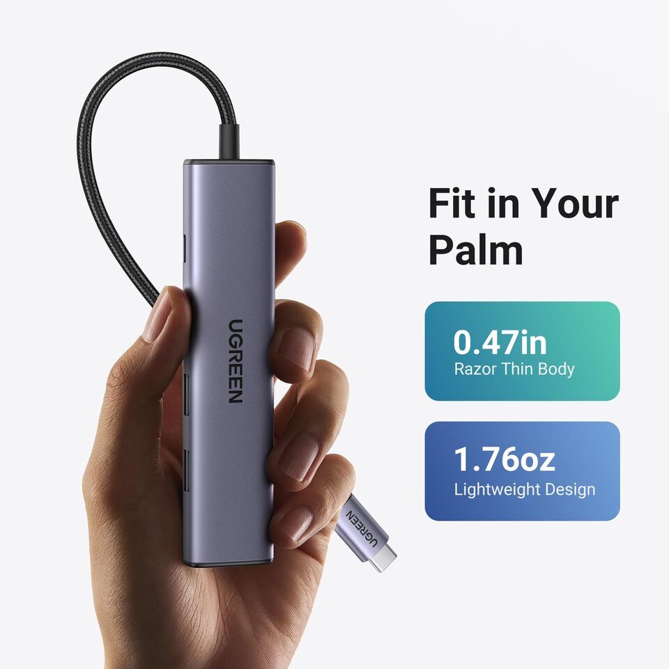 محول من USB-C إلى USB 3.0 بسرعة تصل إلى 5 جيجابت في الثانية + 2xUSB 2.0 بسرعة تصل إلى 480 ميجابت في الثانية + منفذ HDMI 
 + مدخل بي دي 100 وات / 15495