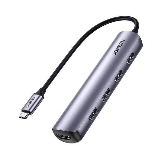 محول USB-C إلى 4 منافذ USB 3.0 بسرعة تصل إلى 5 جيجابت في الثانية + HDMI + بي دي بورت / 20197 