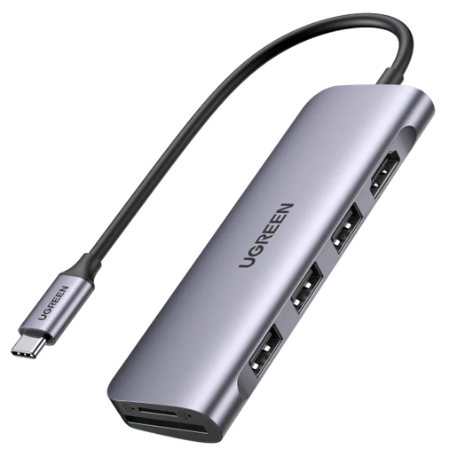 70410 / موزع من USB-C إلى 3xUSB3.0-A+HDMI+TF/SD+PD  