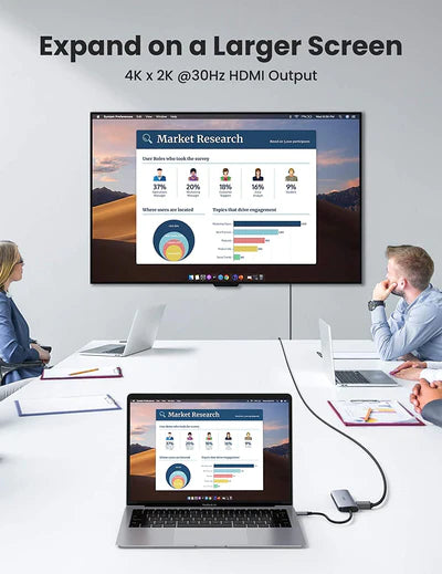 70410 / موزع من USB-C إلى 3xUSB3.0-A+HDMI+TF/SD+PD  