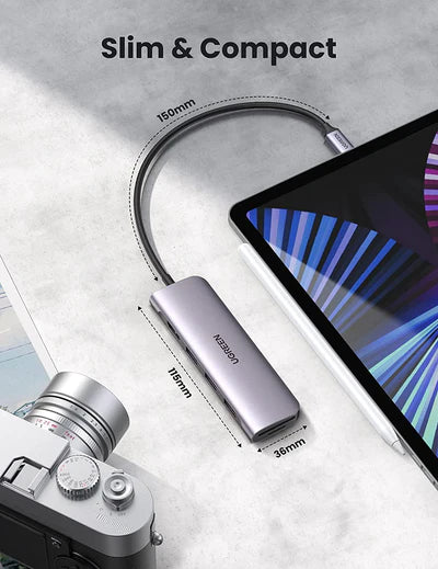 70410 / موزع من USB-C إلى 3xUSB3.0-A+HDMI+TF/SD+PD  