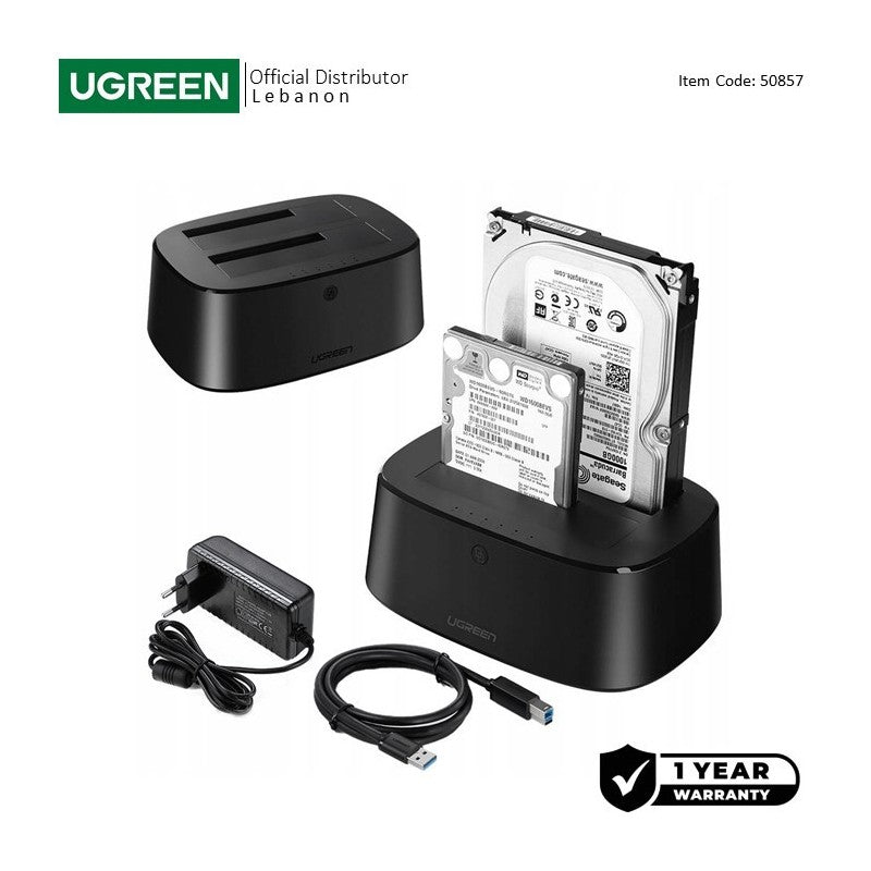UGREEN USB 3.0 TO SATA DUAL-BAY HARD DRIVE DUPLICATOR- CLONER EU / 50857