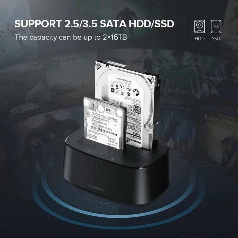 UGREEN USB 3.0 TO SATA DUAL-BAY HARD DRIVE DUPLICATOR- CLONER EU / 50857