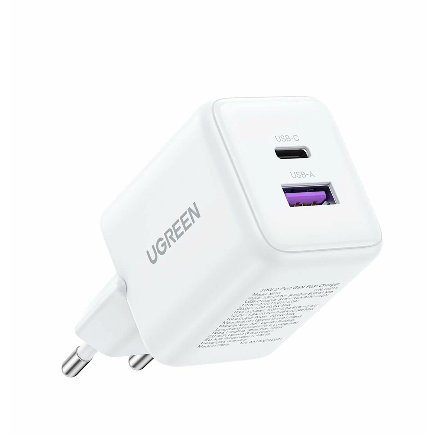 UGREEN 30W 2-Port GaN Fast Charger EU - Multicolor / X516